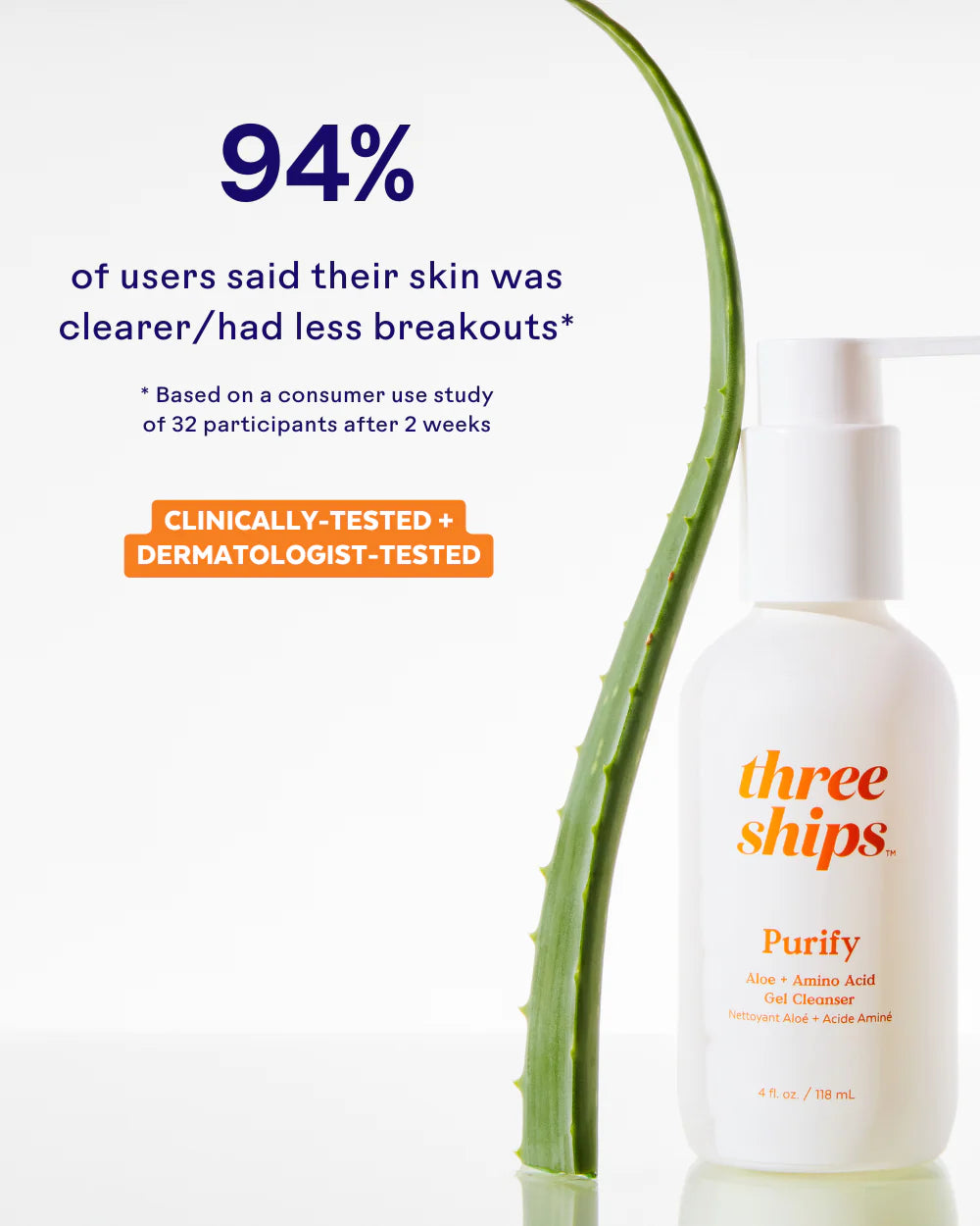 ThreeShips Purify Aloe + Amino Acid Gel Cleanser