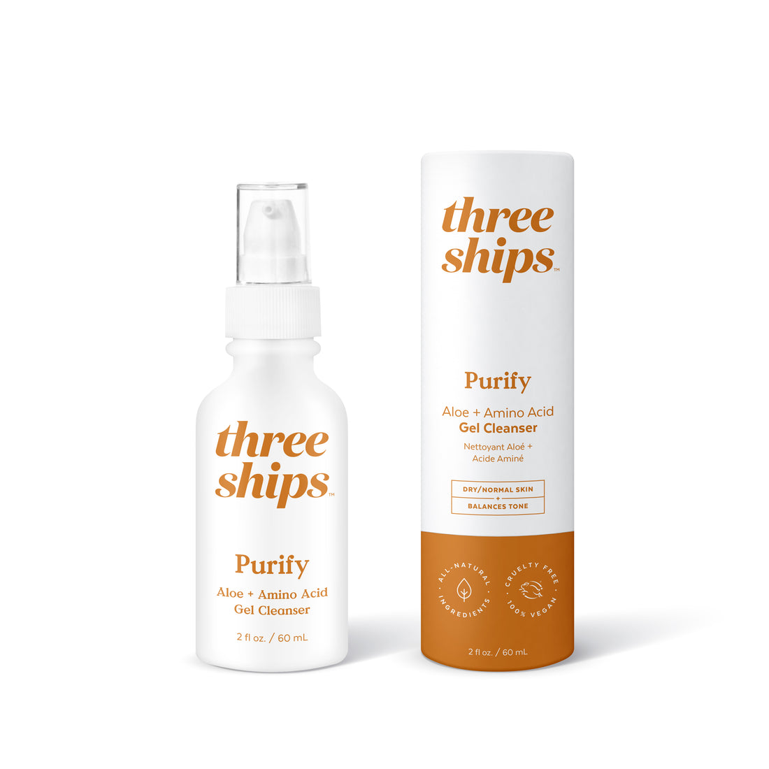 Three Ships Purify Aloe + Amino Acid Gel Cleanser